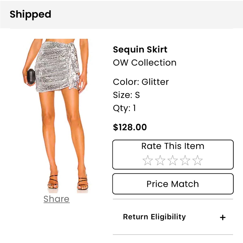 COPY - Silver sequin mini skirt - Picture 2 of 2